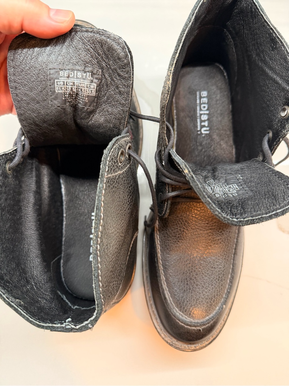 Bed Stu Black Leather Lace-Up Boots - Picture 7 of 11